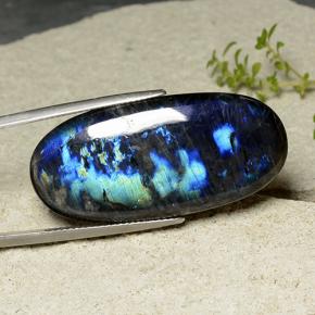 Espectrolita multicolorido natural 26,18ct, corte oval, opaco