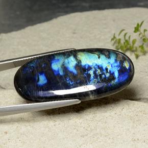 Espectrolita multicolorido natural 26,18ct, corte oval, opaco