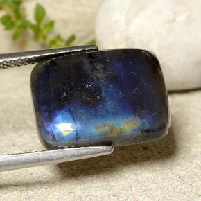 Spectrolite Multicolorido Natural 6.99ct, Almofada cortada, Opaco