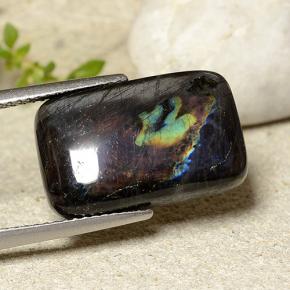Spectrolite Multicolorido Natural 9.17ct, Almofada cortada, Opaco
