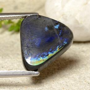 Espectrolita multicolorido natural 4,19ct, trillion, opaco
