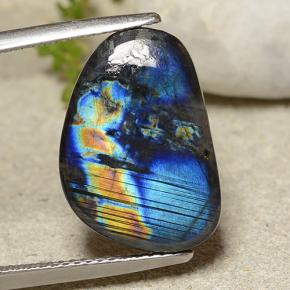 Espectrolita multicolorido natural 6,97ct, forma extravagante, opaco