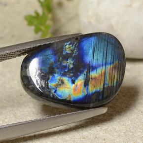 Espectrolita multicolorido natural 6,97ct, forma extravagante, opaco