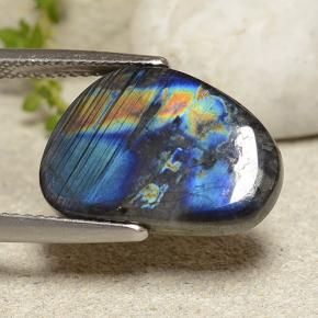 Espectrolita multicolorido natural 6,97ct, forma extravagante, opaco