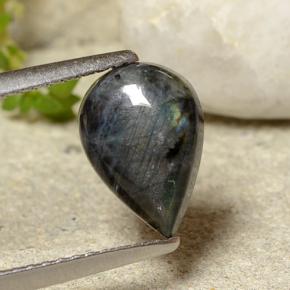Espectrolita multicolorido natural 1,52ct, formato de pêra, opaco