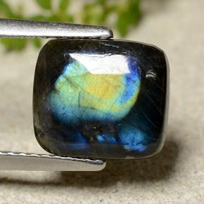 Espectrolita multicolorido natural 2,25ct, almofada cortada, opaco