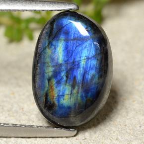 Espectrolita multicolorido natural 2,95ct, corte oval, opaco