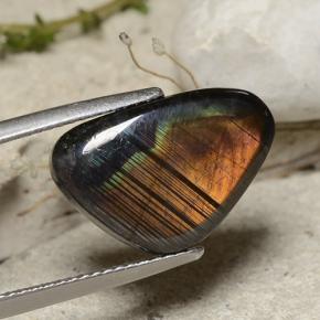 Espectrolita multicolorido natural 5,66ct, forma extravagante, opaco