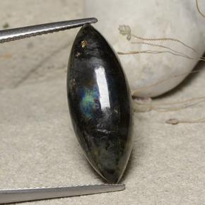 Espectrolita multicolorido natural 7,35ct, marquise, opaco