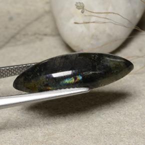 Espectrolita multicolorido natural 7,35ct, marquise, opaco