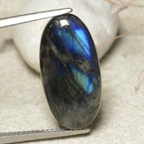 Espectrolita multicolorido natural 7,34ct, corte oval, opaco