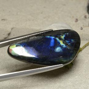 Espectrolita multicolorido natural 19,66ct, forma extravagante, opaco