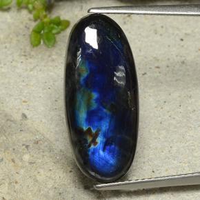 Espectrolita multicolorido natural 6,05ct, corte oval, opaco