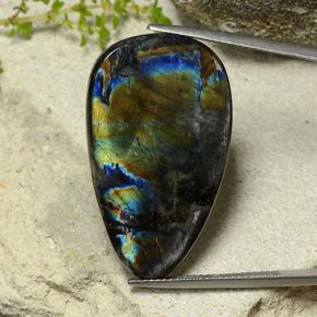 Spectrolite Multicolorido Natural 19.61ct, Formato de pêra, Opaco