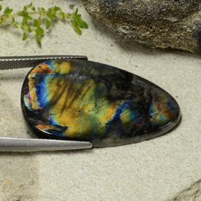 Spectrolite Multicolorido Natural 19.61ct, Formato de pêra, Opaco