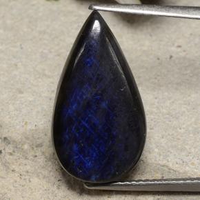 Espectrolita multicolorido natural 6,53ct, formato de pêra, opaco