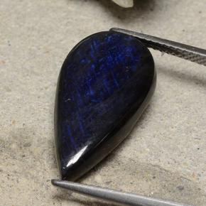 Espectrolita multicolorido natural 6,53ct, formato de pêra, opaco