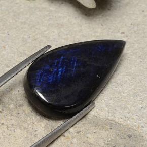 Espectrolita multicolorido natural 6,53ct, formato de pêra, opaco