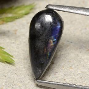 Espectrolita multicolorido natural 0,91ct, formato de pêra, opaco