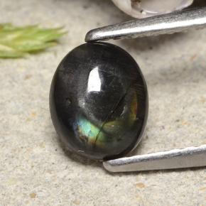 Espectrolita multicolorido natural 0,74ct, corte oval, opaco