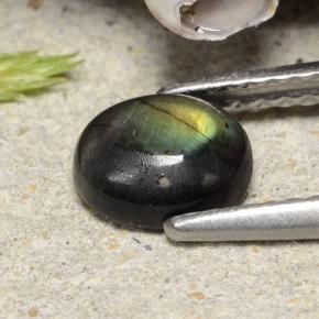Espectrolita multicolorido natural 0,74ct, corte oval, opaco
