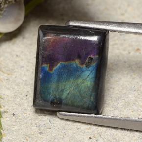 Espectrolita multicolorido natural 2,17ct, baguete, opaco