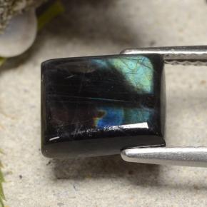 Espectrolita multicolorido natural 2,17ct, baguete, opaco