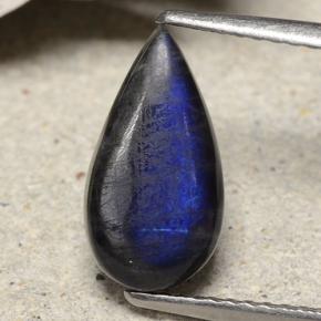 Espectrolita multicolorido natural 1,74ct, formato de pêra, opaco