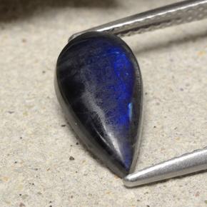 Espectrolita multicolorido natural 1,74ct, formato de pêra, opaco