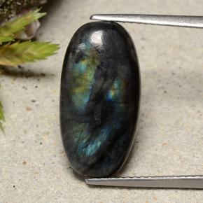 Espectrolita multicolorido natural 5,01ct, corte oval, opaco