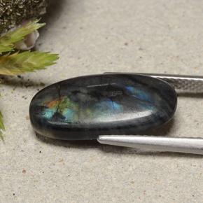 Espectrolita multicolorido natural 5,01ct, corte oval, opaco