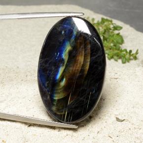 Spectrolite Multicolorido Natural 27.41ct, Corte Oval, Opaco