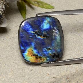Espectrolita multicolorido natural 7,14ct, almofada cortada, opaco