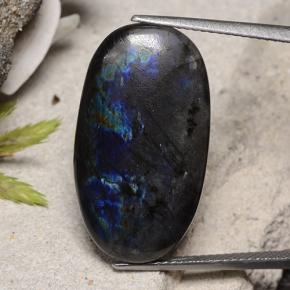 Spectrolite Multicolorido Natural 13.69ct, Corte Oval, Opaco