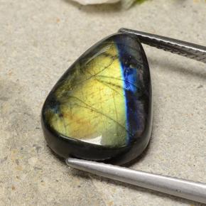Espectrolita multicolorido natural 8,06ct, formato de pêra, opaco