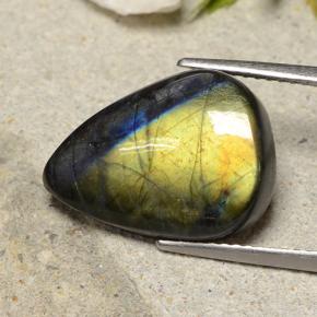 Espectrolita multicolorido natural 8,06ct, formato de pêra, opaco