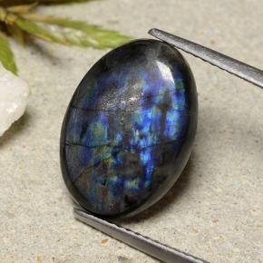 Espectrolita multicolorido natural 5,25ct, corte oval, opaco