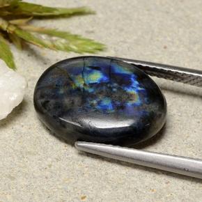 Espectrolita multicolorido natural 5,25ct, corte oval, opaco