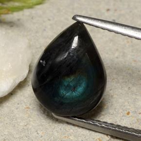 Espectrolita multicolorido natural 3,05ct, formato de pêra, opaco
