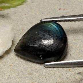 Espectrolita multicolorido natural 3,05ct, formato de pêra, opaco