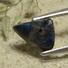 Espectrolita multicolorido natural 1,09ct, forma extravagante, opaco