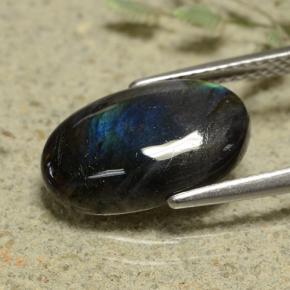 Espectrolita multicolorido natural 3,22ct, corte oval, opaco