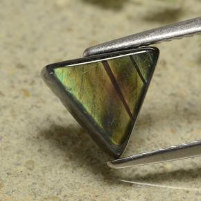 Espectrolita multicolorido natural 1,89ct, trillion, opaco