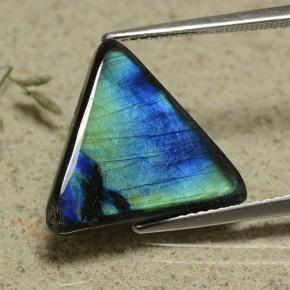Espectrolita multicolorido natural 5,79ct, trillion, opaco