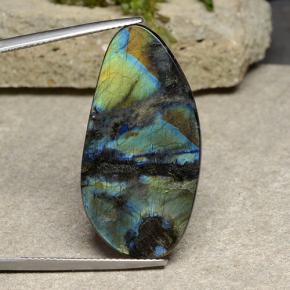Espectrolita multicolorido natural 10,54ct, forma extravagante, opaco