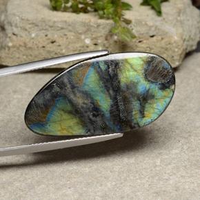 Espectrolita multicolorido natural 10,54ct, forma extravagante, opaco