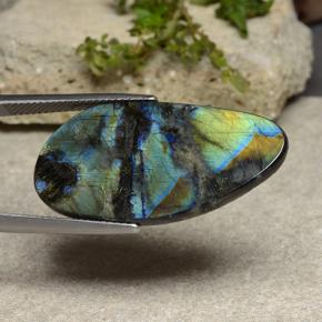 Espectrolita multicolorido natural 10,54ct, forma extravagante, opaco