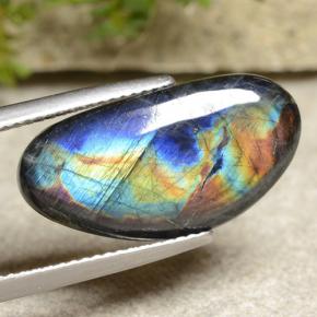 Espectrolita multicolorido natural 5,82ct, forma extravagante, opaco
