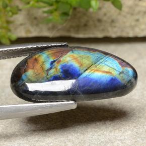Espectrolita multicolorido natural 5,82ct, forma extravagante, opaco