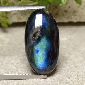 Espectrolita multicolorido natural 3,73ct, corte oval, opaco